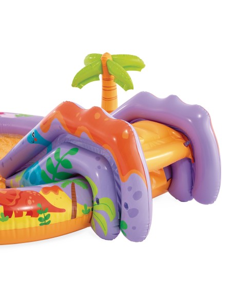 Centro juegos acuático Dino Park con tobogán y pulverizador | INTEX