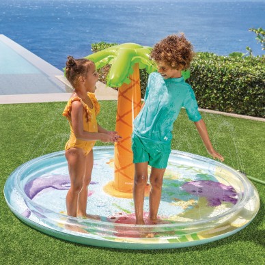 Piscina infantil hinchable Spray Palmera de 173x104 cm con rociador de agua para niños  | INTEX 2