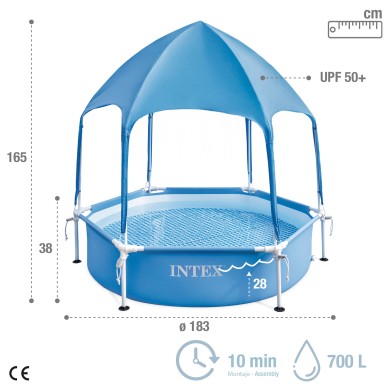 Piscina desmontable Ø183 cm con toldo | INTEX