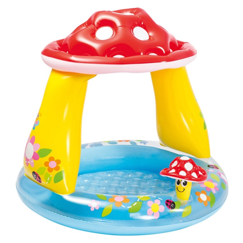 Piscina infantil intex con parasol champiñón para bebé