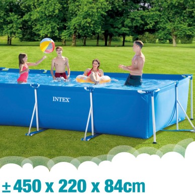 Pack Piscina Small Frame 220x450x84 cm 4 acc | INTEX 2