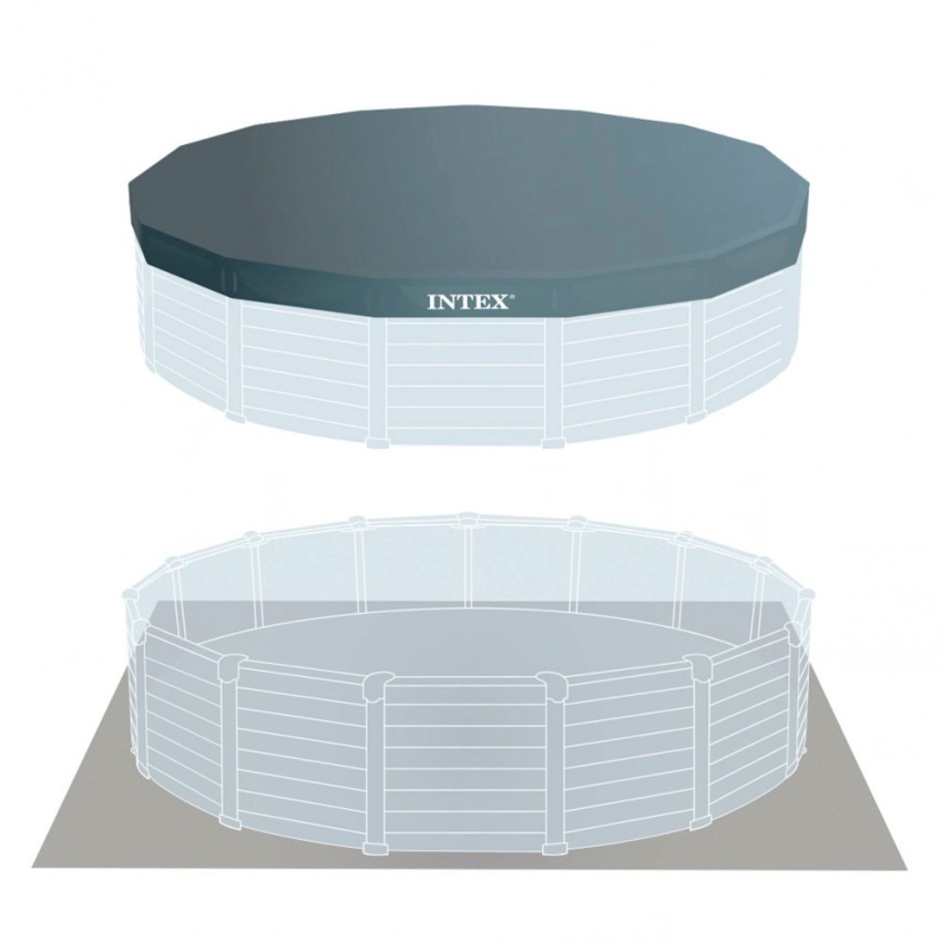 Pack Piscina Graphite Gray Panel Ø478x124 cm 6 acc | INTEX