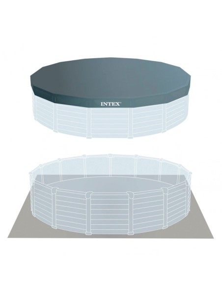 Pack Piscina Graphite Gray Panel Ø478x124 cm 6 acc | INTEX