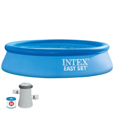 Pack Piscina hinchable Easy Set Ø244x61 cm con 5 accesorios | INTEX