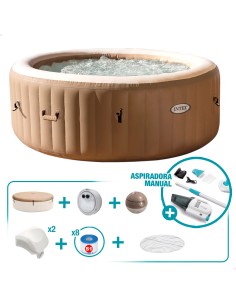Pack Spa hinchable PureSpa Bubble Massage Ø196 cm con 7 accesorios |INTEX