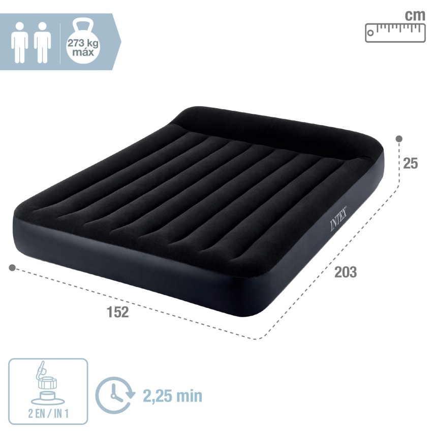 Colchón hinchable doble Pillow Rest con hinchador | INTEX
