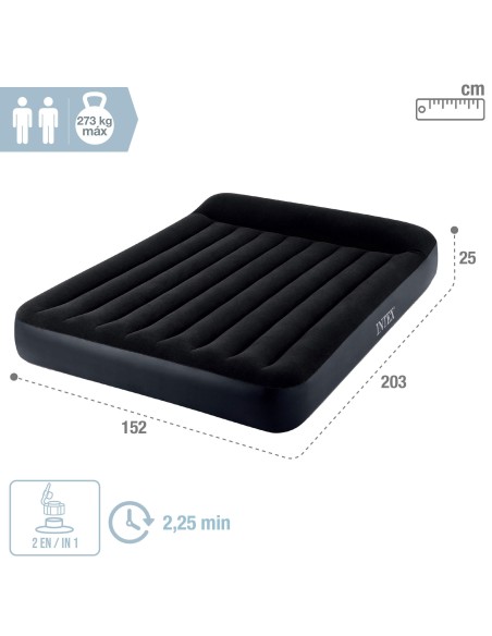 Colchón hinchable doble Pillow Rest con hinchador | INTEX