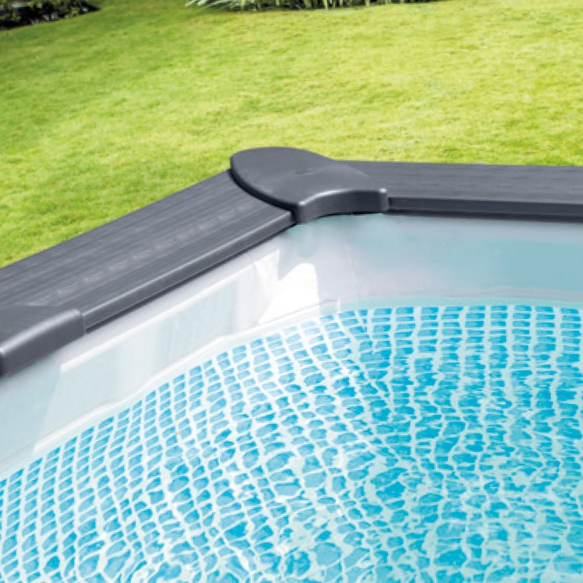 Pack Piscina Graphite Gray Panel 400x300x124 cm con 6 accesorios | INTEX