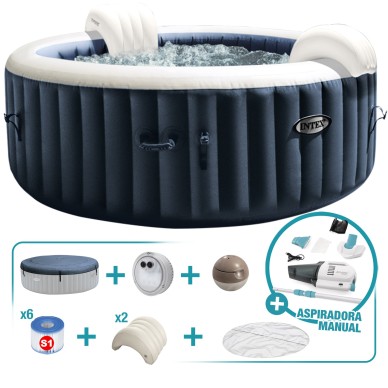Pack Spa Bubble Massage Navy 4 personas 7 acc | INTEX