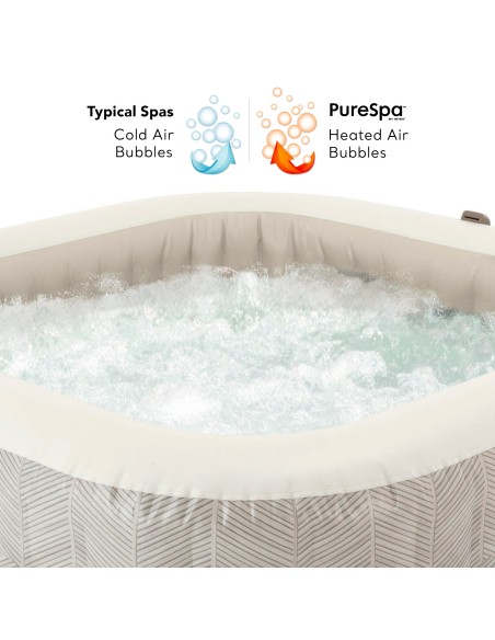 Pack Spa hinchable Chevron Deluxe 4 personas con 6 accesorios | INTEX