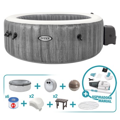 Pack Spa Greywood Deluxe 4 personas 8 acc | INTEX
