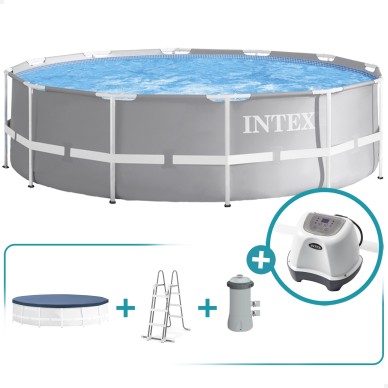 Pack Piscina Prism Frame Ø366x99 cm 4 accesorios | INTEX
