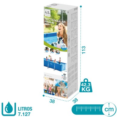 Pack Piscina desmontable rectangular Small Frame 450x220x84 cm 5 accesorios
