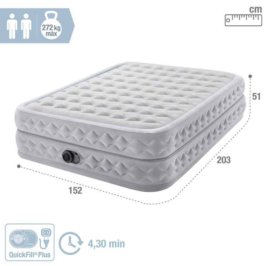 Colchón hinchable con hinchador integrado | INTEX