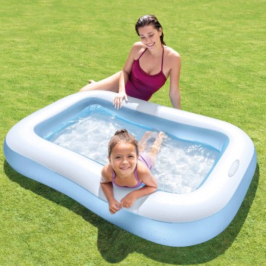 Piscina hinchable rectangular de  166x100x25 cm para 1 niño  | INTEX 2