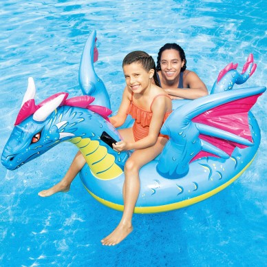 Colchoneta hinchable con forma de dragón de 201x191 cm para 1 persona | INTEX 2