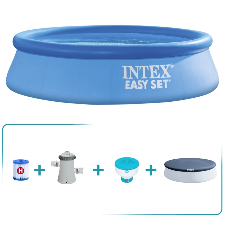 Pack piscina hinchable redonda easy set ø305x76 3 accesorios