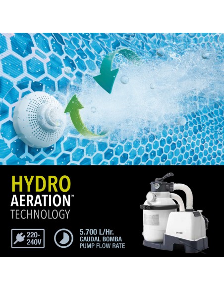 Piscina rectangular panelada Graphite con depuradora | Intex.es