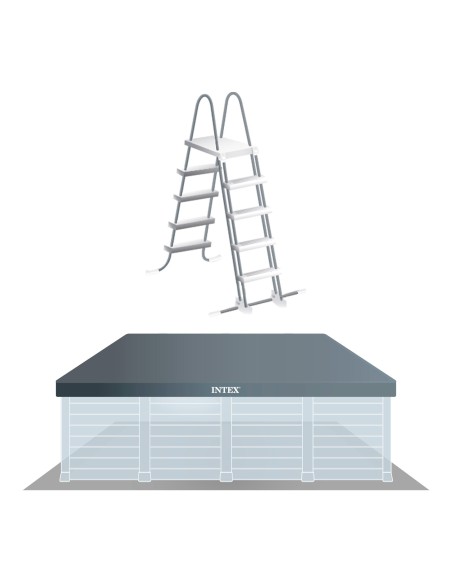 Piscina rectangular panelada Graphite con depuradora | Intex.es