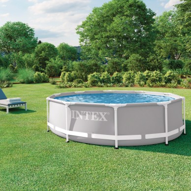 Piscina desmontable Prism Frame redonda de 3 metros de diámetro con depuradora de arena | INTEX 2