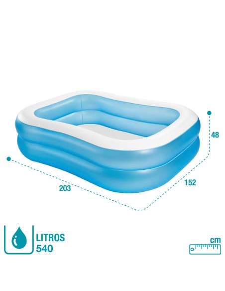 Piscina familiar hinchable con forma rectangular | INTEX