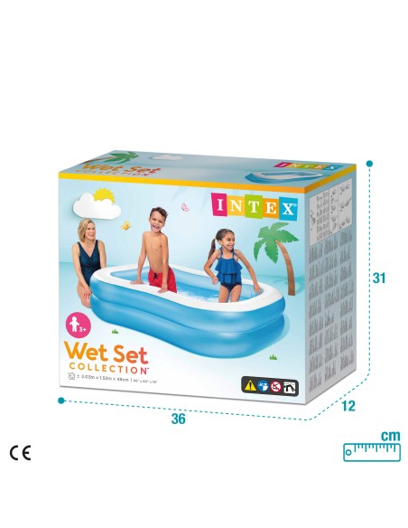 Piscina familiar hinchable con forma rectangular | INTEX