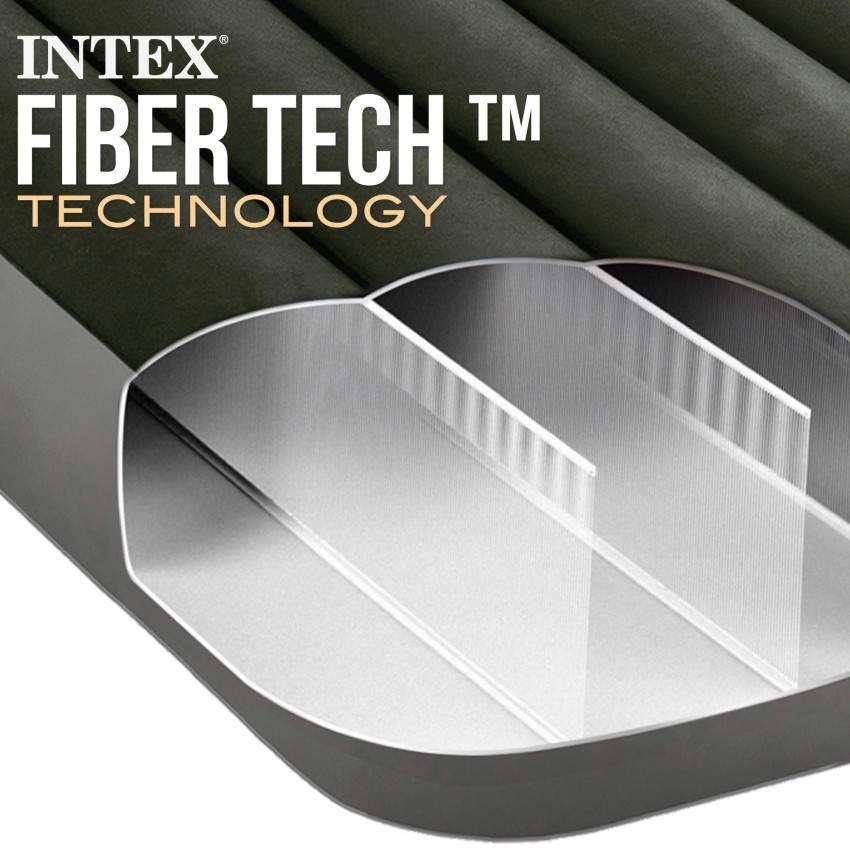 Colchón camping doble con hinchador de pie | INTEX