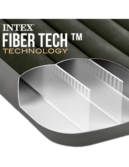 Colchón camping doble con hinchador de pie | INTEX