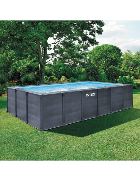 Piscina desmontable rectangular Graphite Gray Panel 6 metros | INTEX