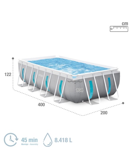 Piscina desmontable rectangular Clearview con depuradora | Intex.es