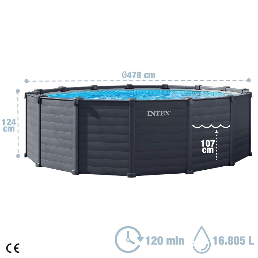 Piscina desmontable D478x124 cm depuradora de arena | INTEX