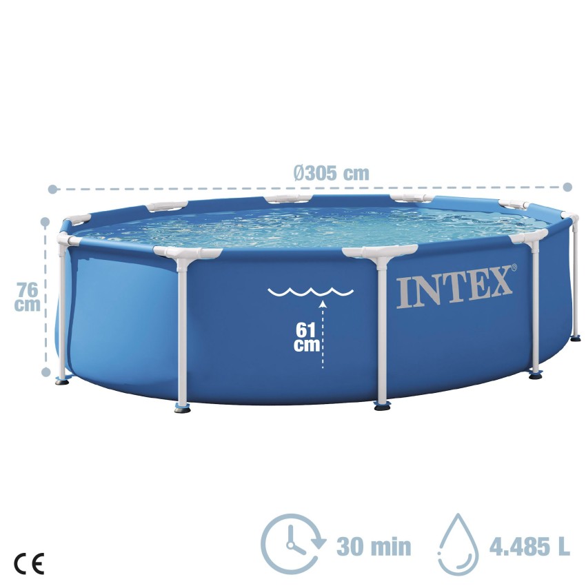 Piscina desmontable circular Metal Frame D305x76 cm | INTEX
