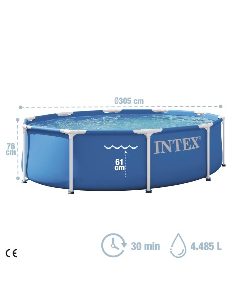 Piscina desmontable circular Metal Frame D305x76 cm | INTEX