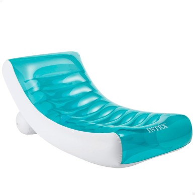 Sillón hinchable con forma de tumbona azul de 188x99 cm para 1 persona | INTEX