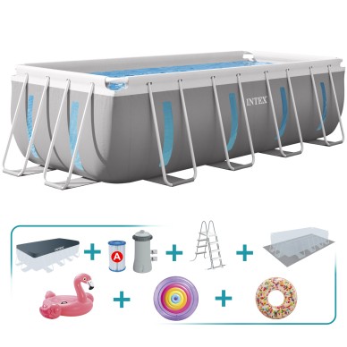 Pack Piscina Prism Frame Clearview 400x200x122 cm 8 accesorios | INTEX