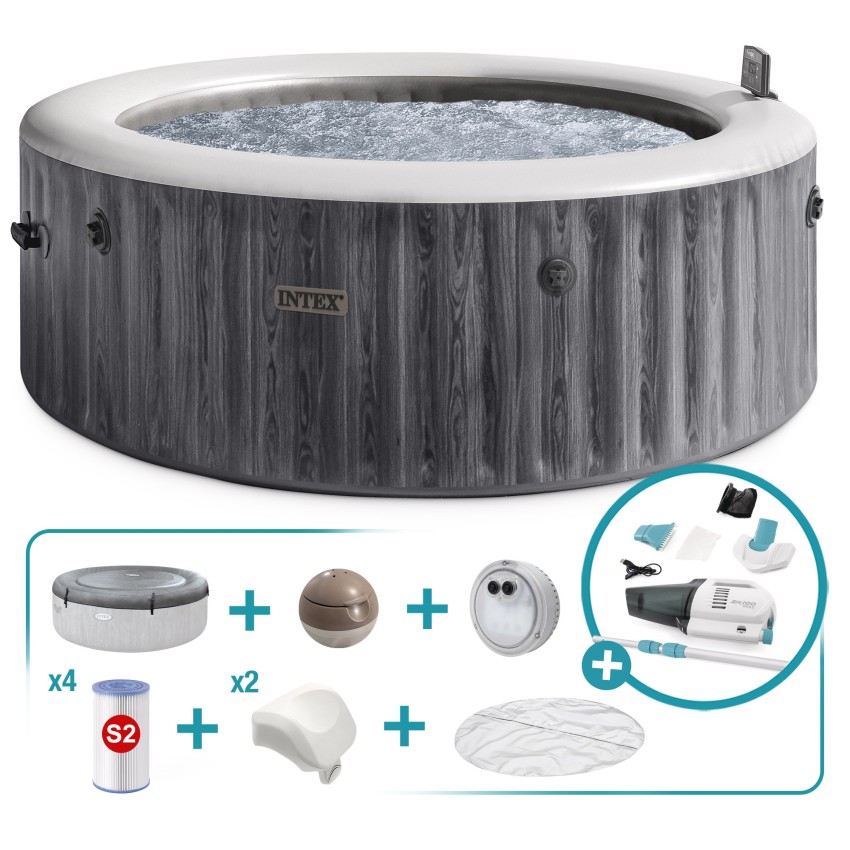 Pack spa hinchable redondo greywood deluxe ø216x71 cm con 7 accesorios