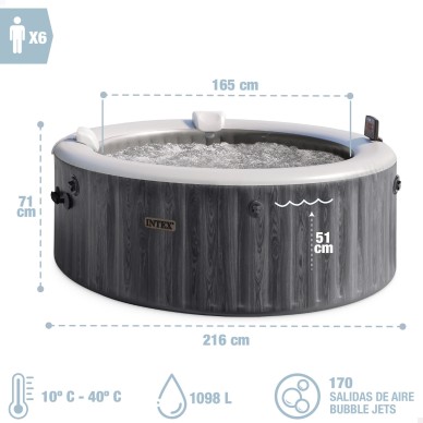 Pack Spa hinchable circular Greywood Ø216x71 7 acc | INTEX 2