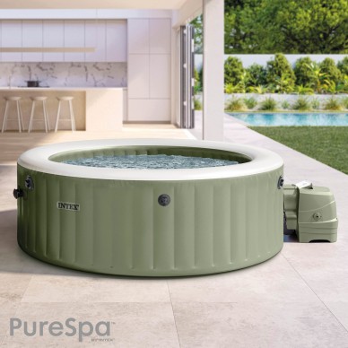 Pack Spa hinchable circular Verde Oliva Ø216x71 6 acc | INTEX 2