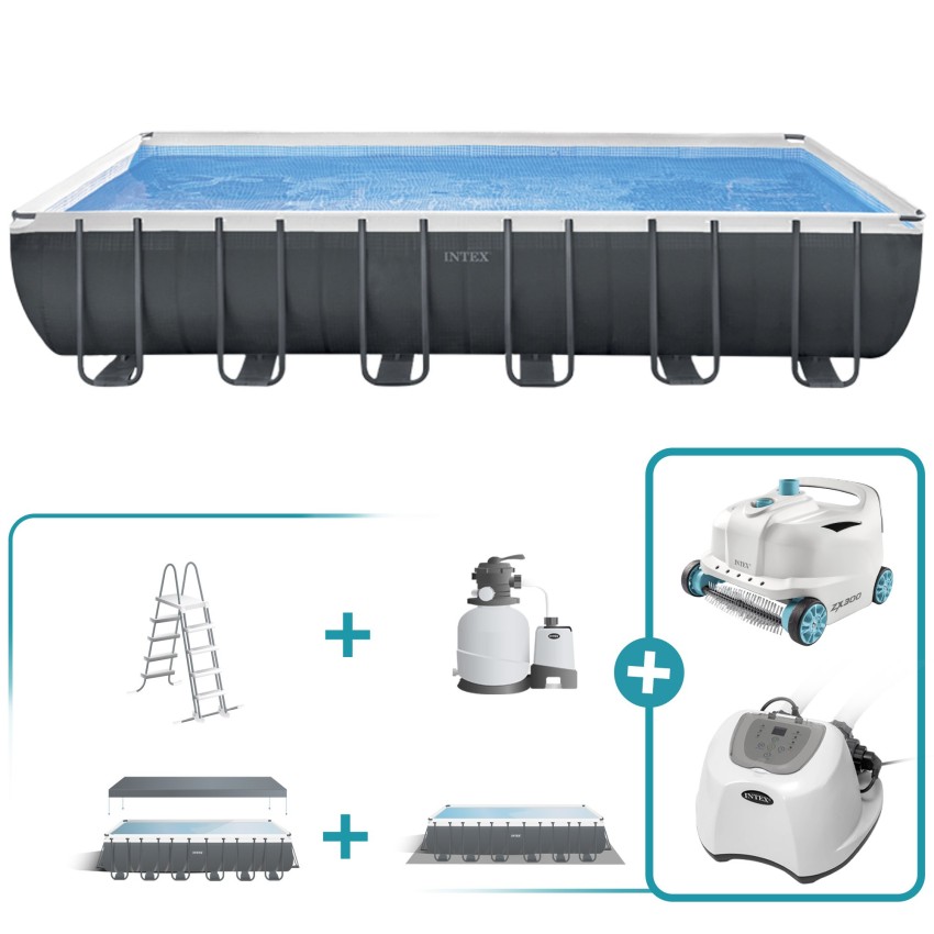 Pack piscina desmontable rectangular ultra xtr 7 metros 7 accesorios