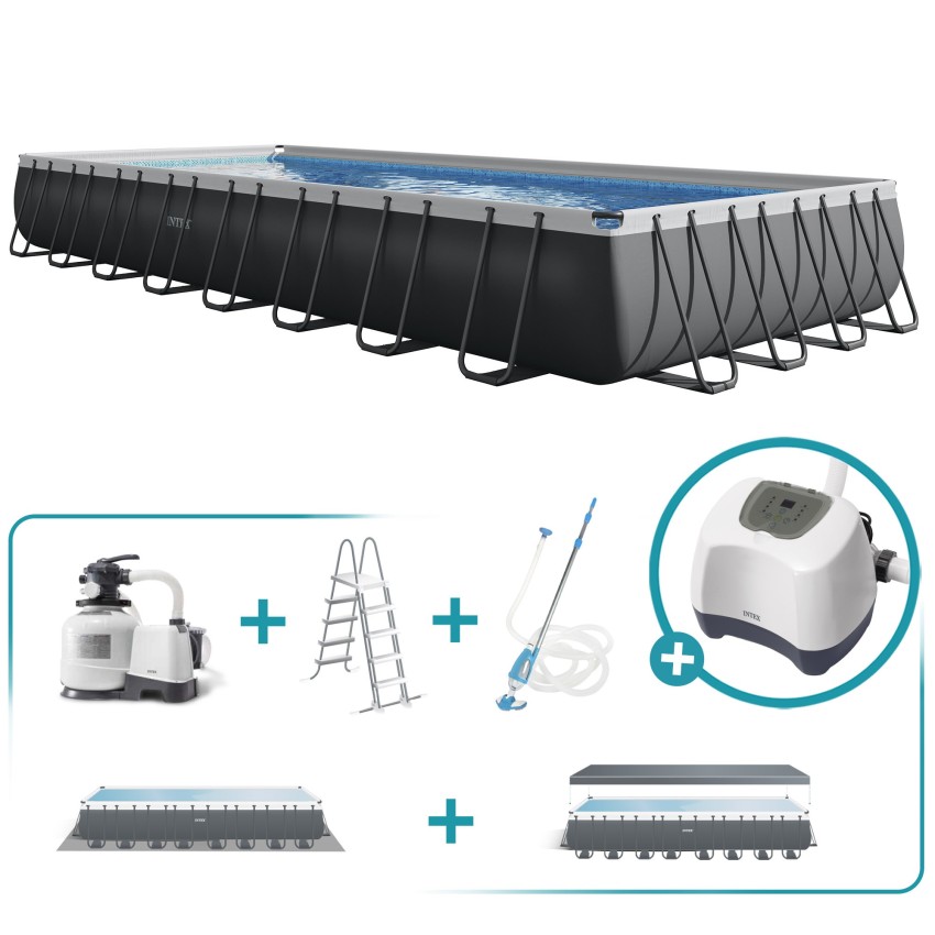 Pack piscina desmontable rectangular ultra xtr 10 metros 7 accesorios