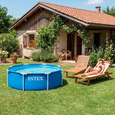 Piscina desmontable redonda Metal Frame de 2,4 metros de diámetro para uso familiar  | INTEX 2