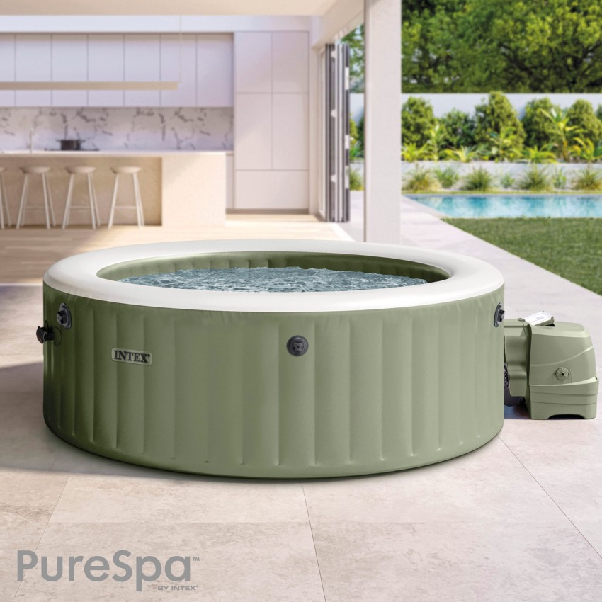 Spa hinchable PureSpa Burbujas Verde Oliva 4 personas | INTEX