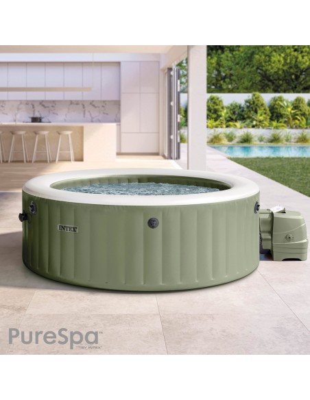 Spa hinchable PureSpa Burbujas Verde Oliva 4 personas | INTEX