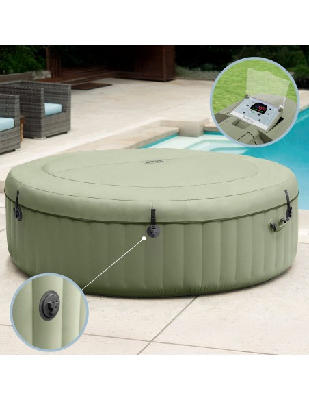 Spa hinchable PureSpa Burbujas Verde Oliva 4 personas | INTEX
