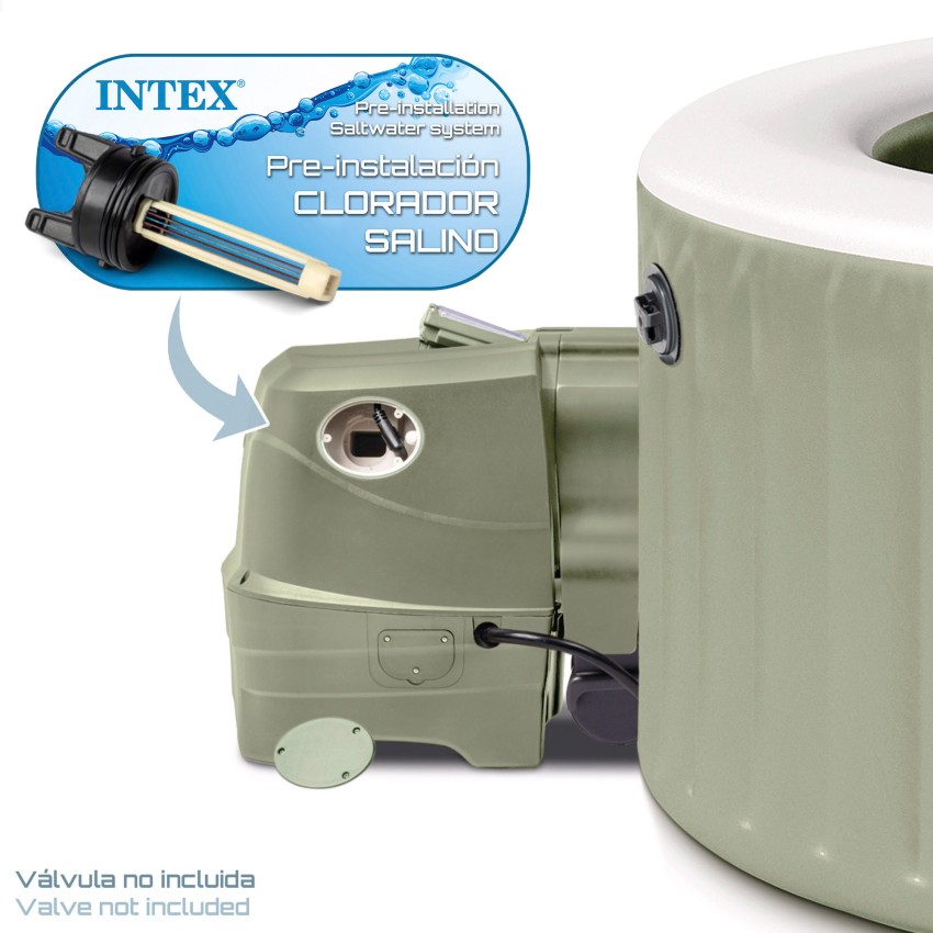 Spa hinchable PureSpa Burbujas Verde Oliva 4 personas | INTEX
