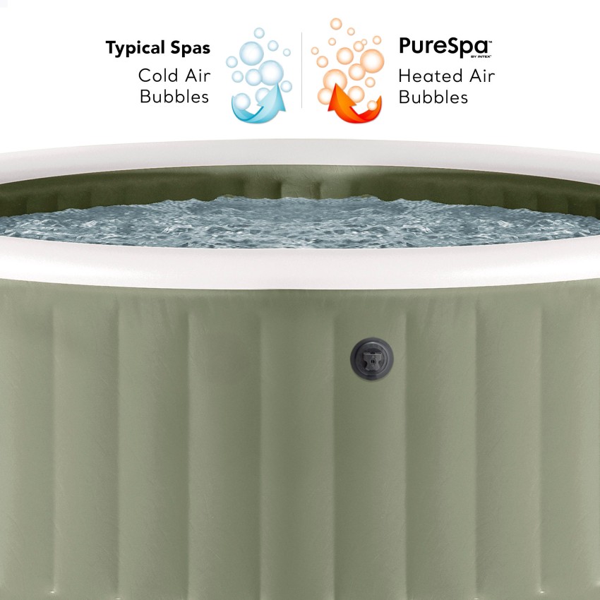 Spa hinchable PureSpa Burbujas Verde Oliva 4 personas | INTEX