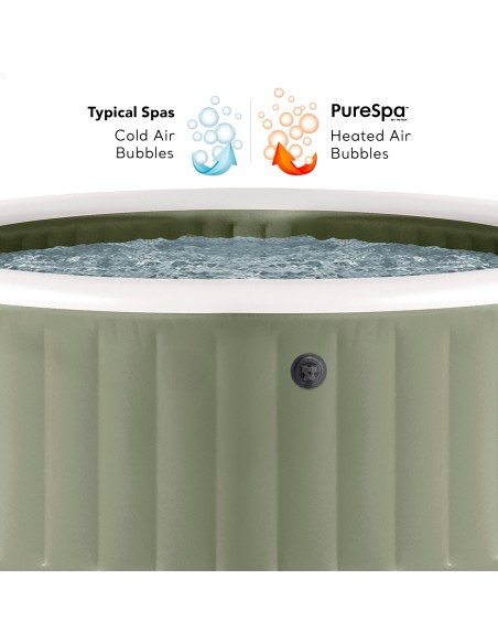 Spa hinchable PureSpa Burbujas Verde Oliva 4 personas | INTEX