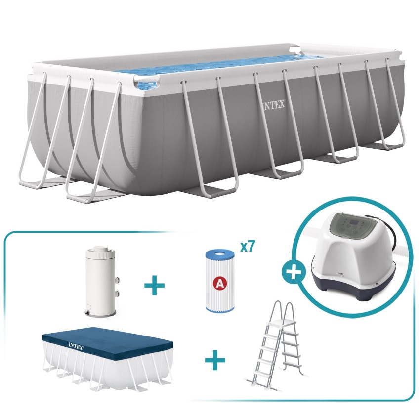 Pack Piscina Prism Frame 400x200x122 cm 5 accesorios | INTEX