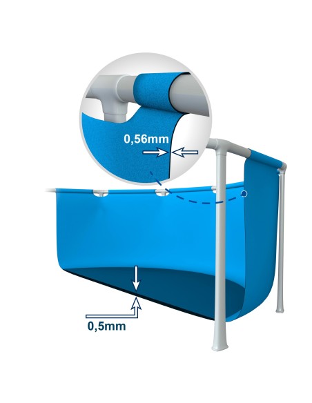 Pack Piscina Small Frame 300x200x75 cm 3 accesorios | INTEX