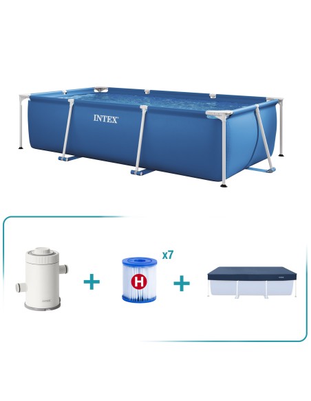 Pack Piscina Small Frame 300x200x75 cm 3 accesorios | INTEX